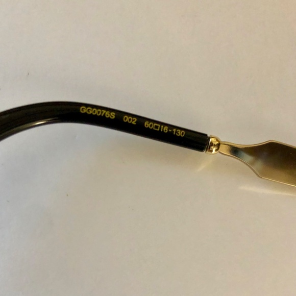 GUCCI GG0076SK 001 Gold/Black 60mm Butterfly Sunglasses main image 7
